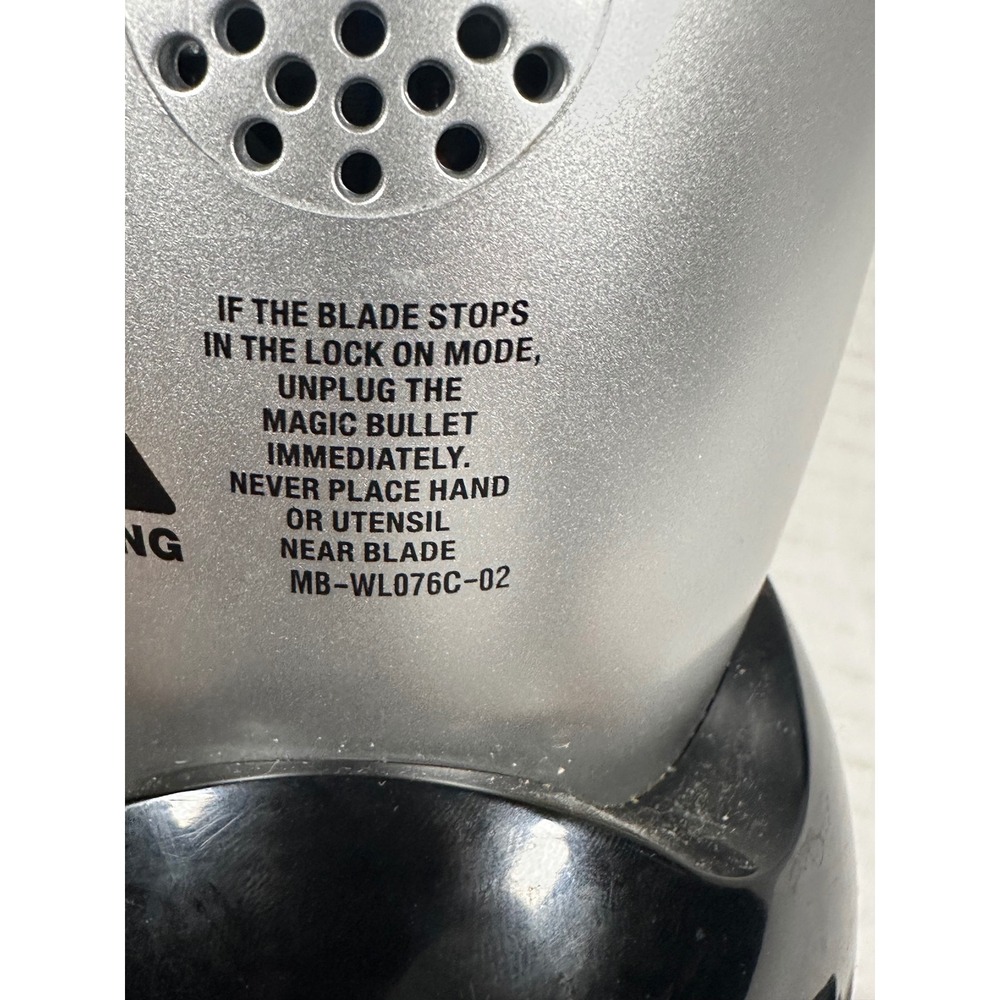 Magic Bullet Personal Blender Silver Black MB-WL076C-02 with Tall Handle Cup - Picture 6 of 12